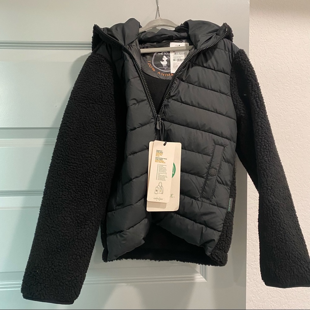 New Save The Duck Kids Derik Hooded Recycled Jacket In Black - Picture 2 of 6